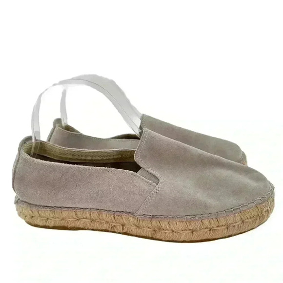 Fabiolas flats size 40 gray suede flatform Espadrilles coastal coastal granny - Picture 1 of 12